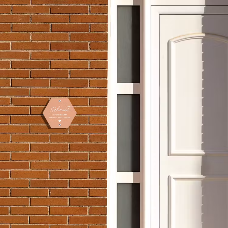 Zalmroze - Sierlijk Naambord Hexagon klein -sfeer3-hexagon-XS