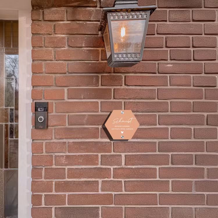 Zalmroze - Sierlijk Naambord Hexagon klein -sfeer7-hexagon-XS