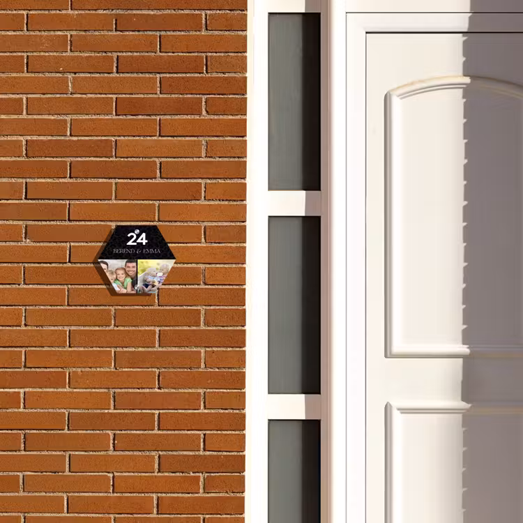 Luipaardprint met foto's - Klassiek Naambord Hexagon klein -sfeer3-hexagon-XS