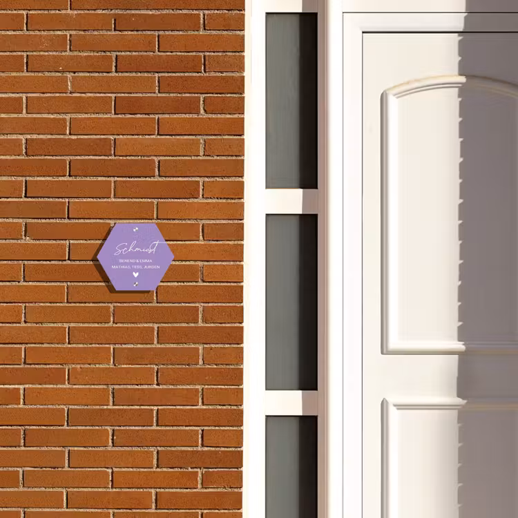 Paars - Sierlijk Naambord Hexagon klein -sfeer3-hexagon-XS