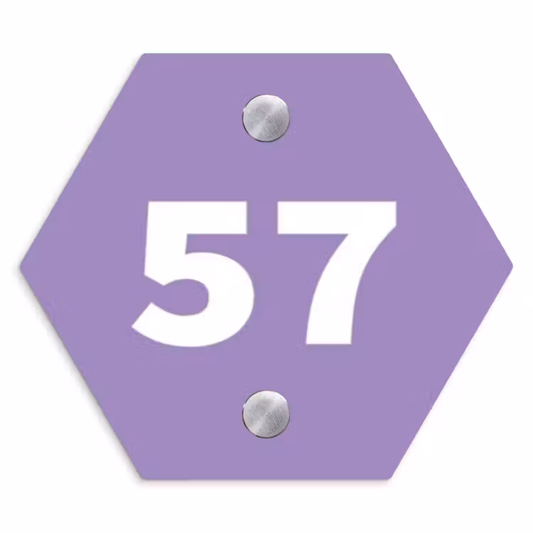 Paars - Traditioneel Naambord Hexagon klein -3d