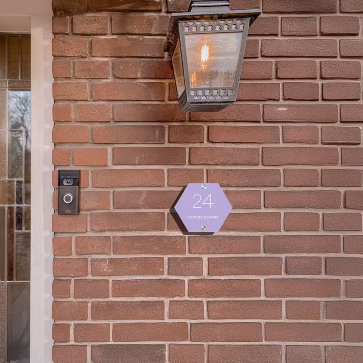 Effen - Lila - Klassiek Naambord Hexagon klein -sfeer7-hexagon-XS