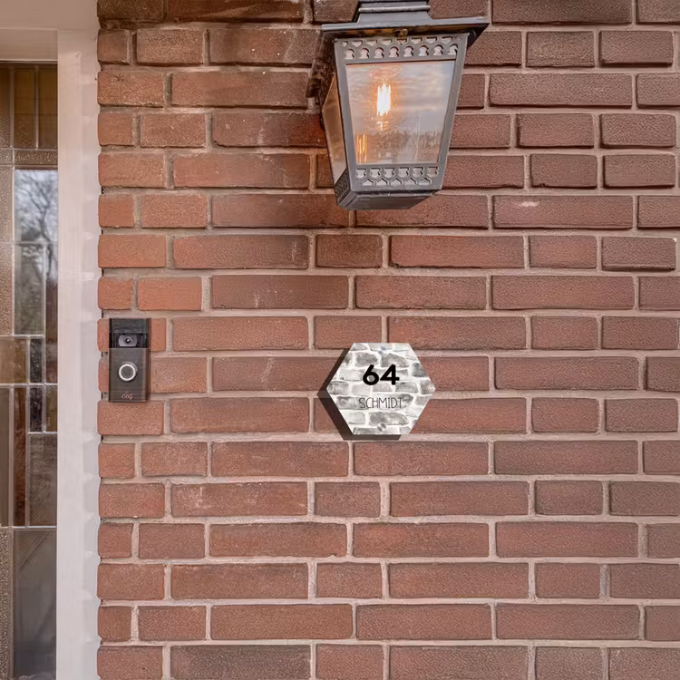 Natuurstenen - Modern Naambord Hexagon klein -sfeer7-hexagon-XS