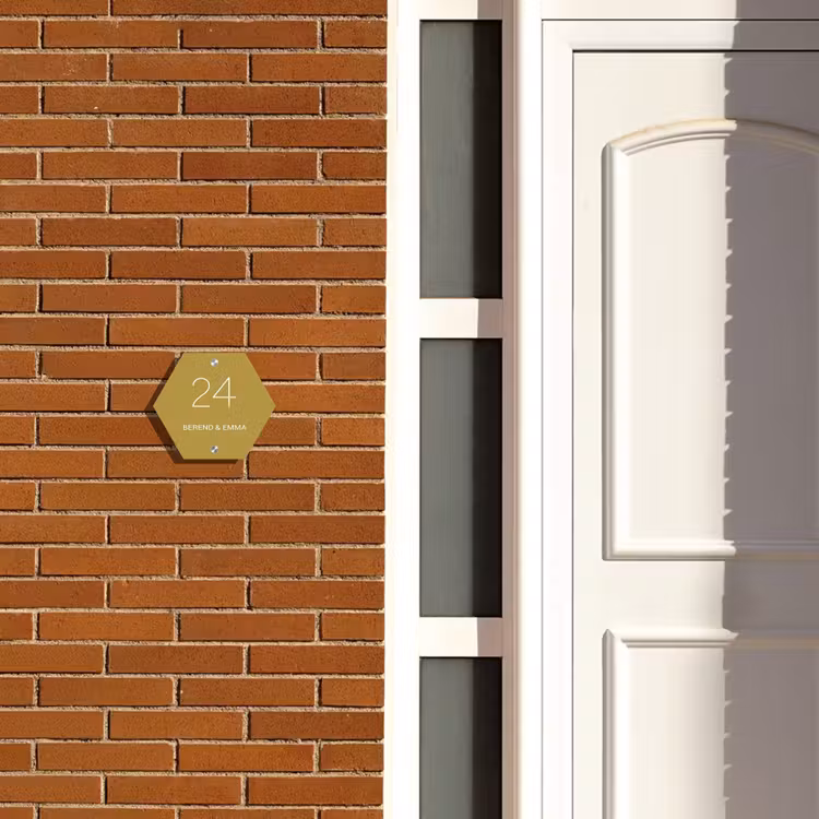 Okergeel - Klassiek Naambord Hexagon klein -sfeer3-hexagon-XS