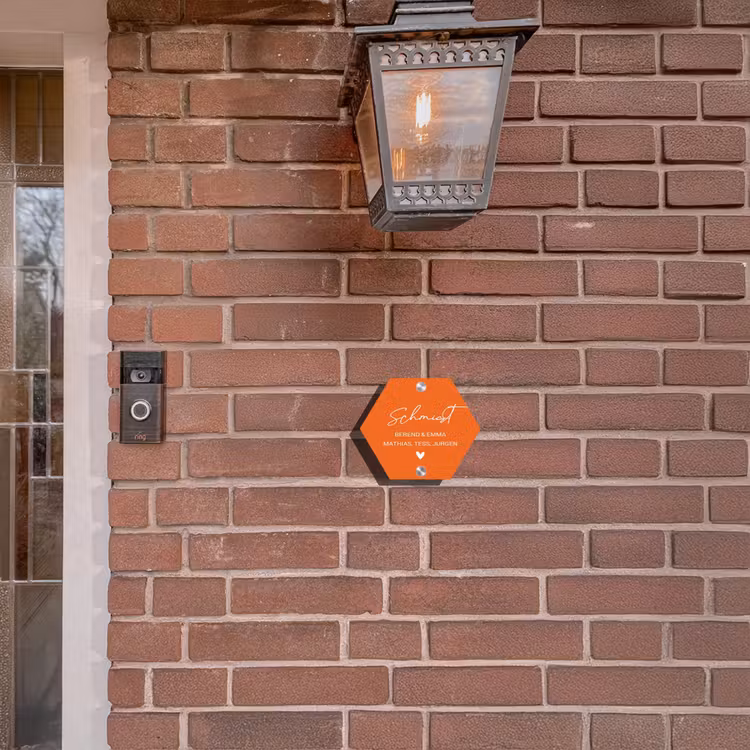 Oranje - Sierlijk Naambord Hexagon klein -sfeer7-hexagon-XS