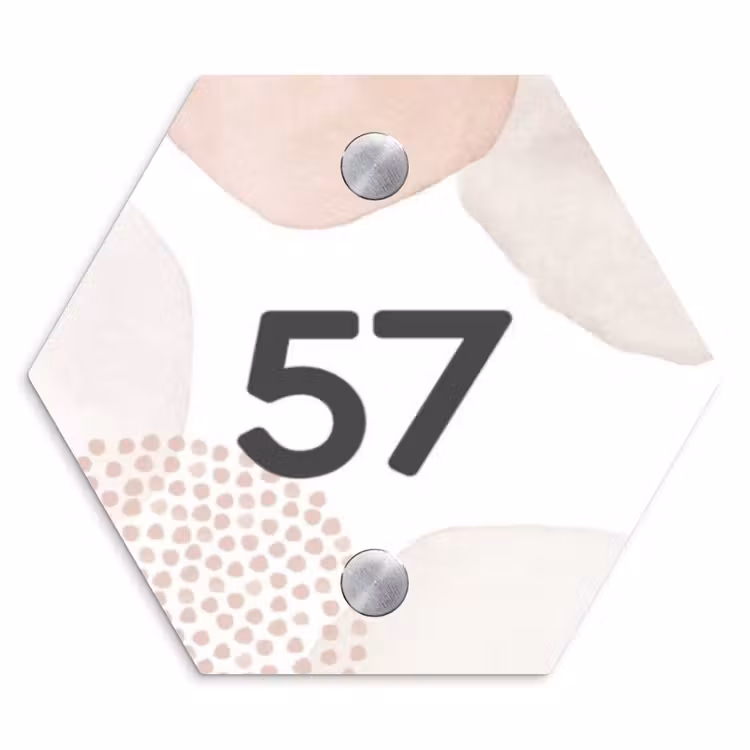 Pastelvormen - Traditioneel Naambord Hexagon klein -3d