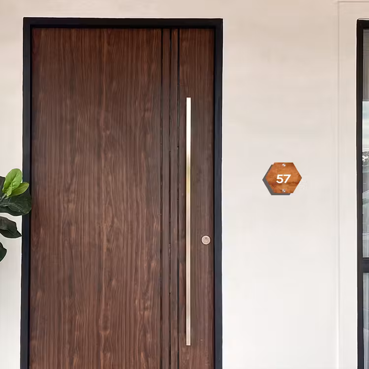 Roest - Traditioneel Naambord Hexagon klein -sfeer10-hexagon-XS
