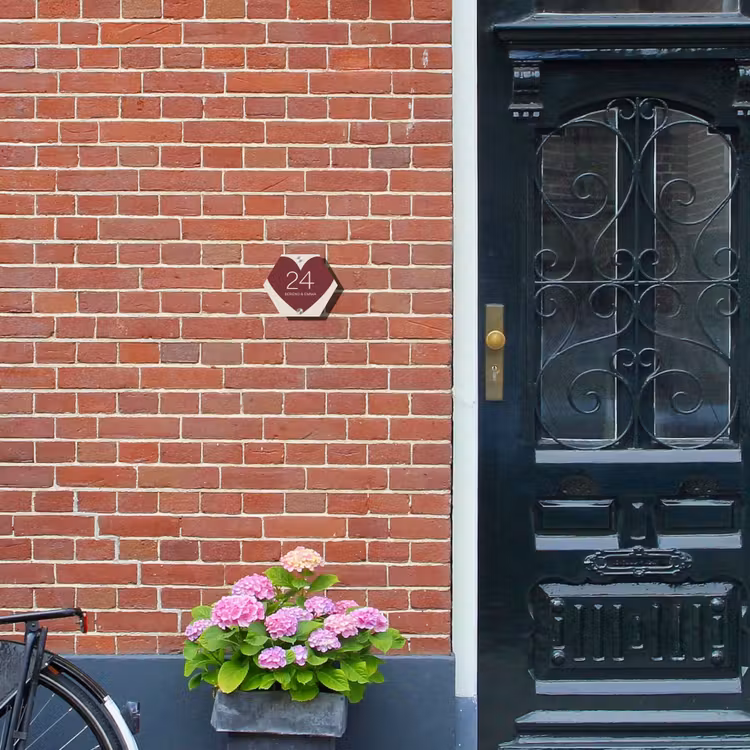 Rood hart - Klassiek Naambord Hexagon klein -sfeer8-hexagon-XS