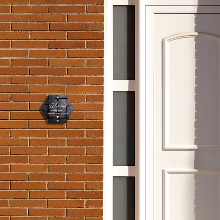 Zwarte houtblokken - Sierlijk Naambord Hexagon klein -sfeer3-hexagon-XS