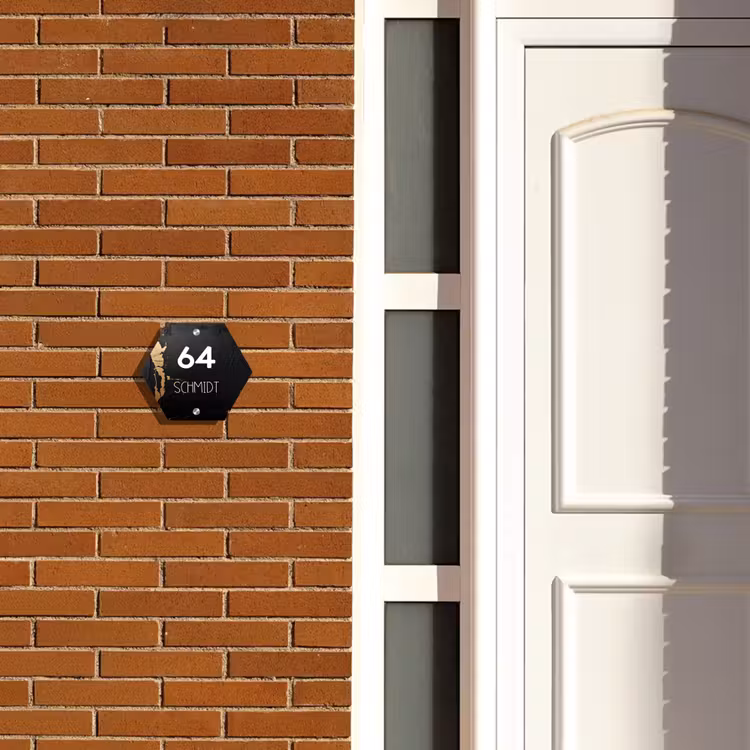 Zwart goud structuur - Modern Naambord Hexagon klein -sfeer3-hexagon-XS