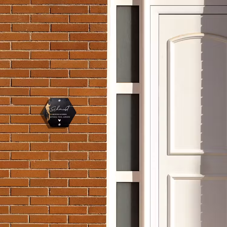 Zwart goud structuur - Sierlijk Naambord Hexagon klein -sfeer3-hexagon-XS