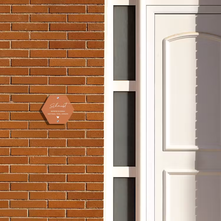 Terracotta - Sierlijk Naambord Hexagon klein -sfeer3-hexagon-XS