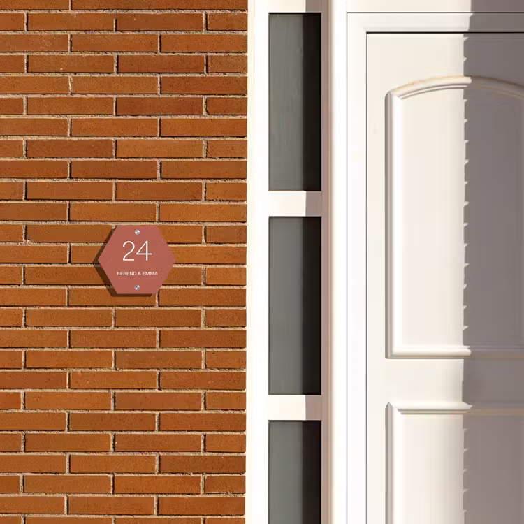 Terracotta - Klassiek Naambord Hexagon klein -sfeer3-hexagon-XS