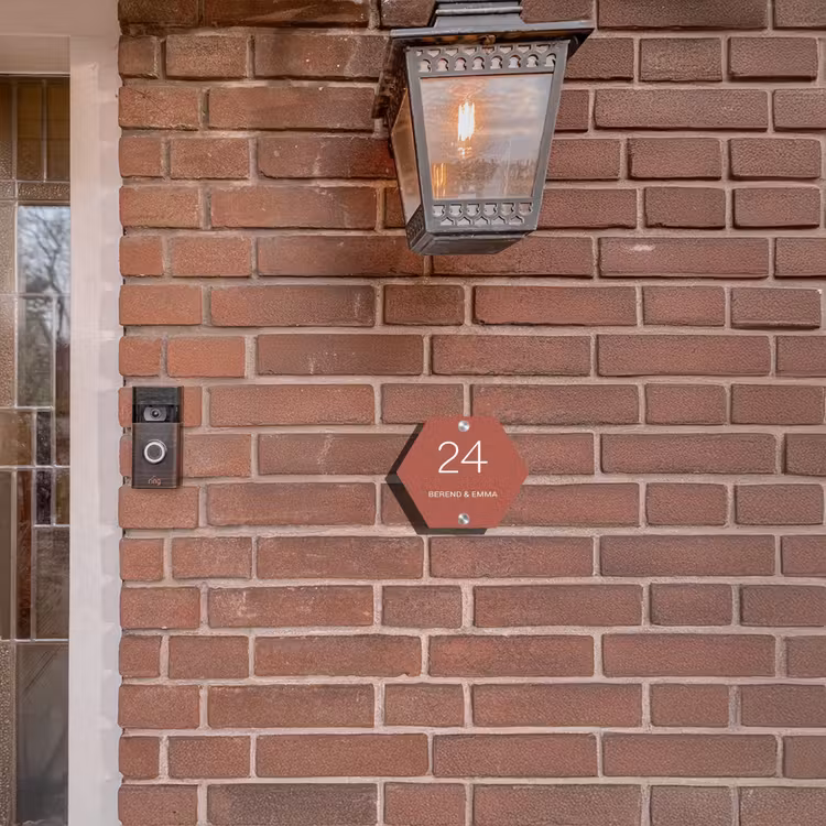 Terracotta - Klassiek Naambord Hexagon klein -sfeer7-hexagon-XS
