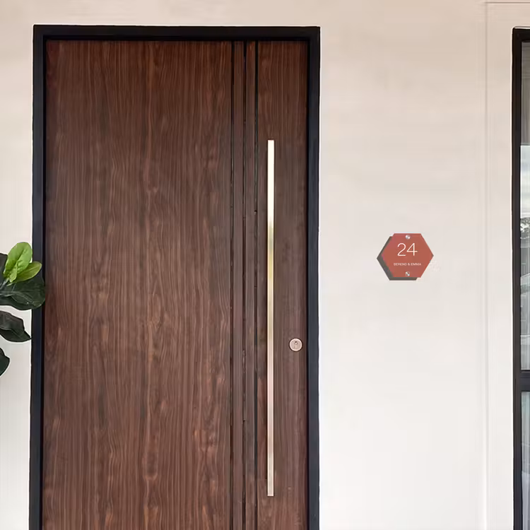 Terracotta - Klassiek Naambord Hexagon klein -sfeer10-hexagon-XS