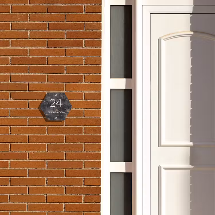 Verweerd metaal - Klassiek Naambord Hexagon klein -sfeer3-hexagon-XS