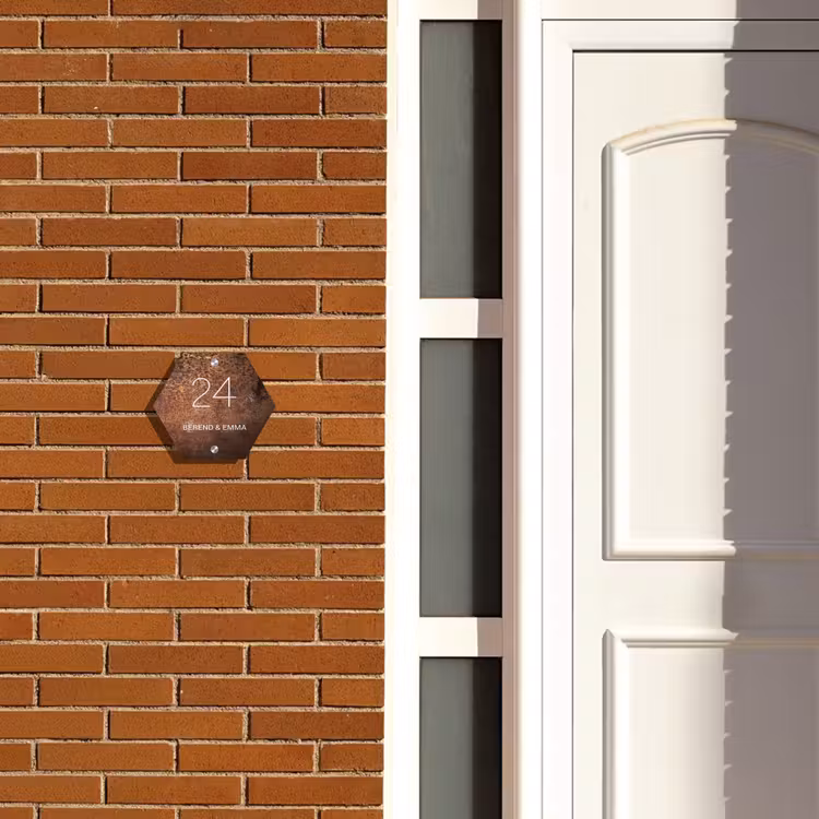 Verweerd metaal - Klassiek Naambord Hexagon klein -sfeer3-hexagon-XS
