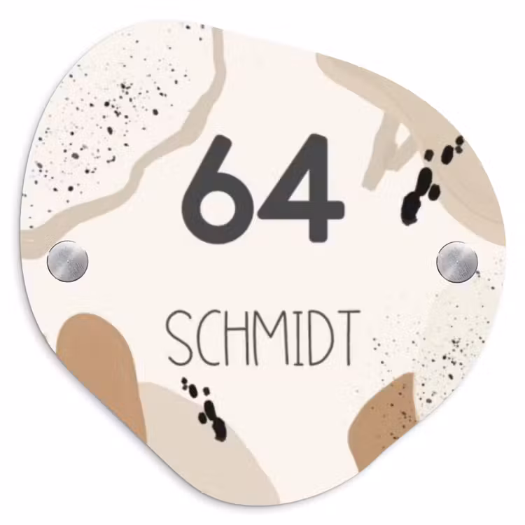 Abstracte vormen - Modern Naambord Organisch middel -3d