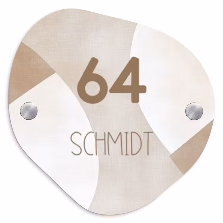 Abstract beige - Modern Naambord Organisch middel -3d