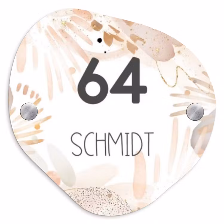 Abstract beige - Modern Naambord Organisch middel -3d