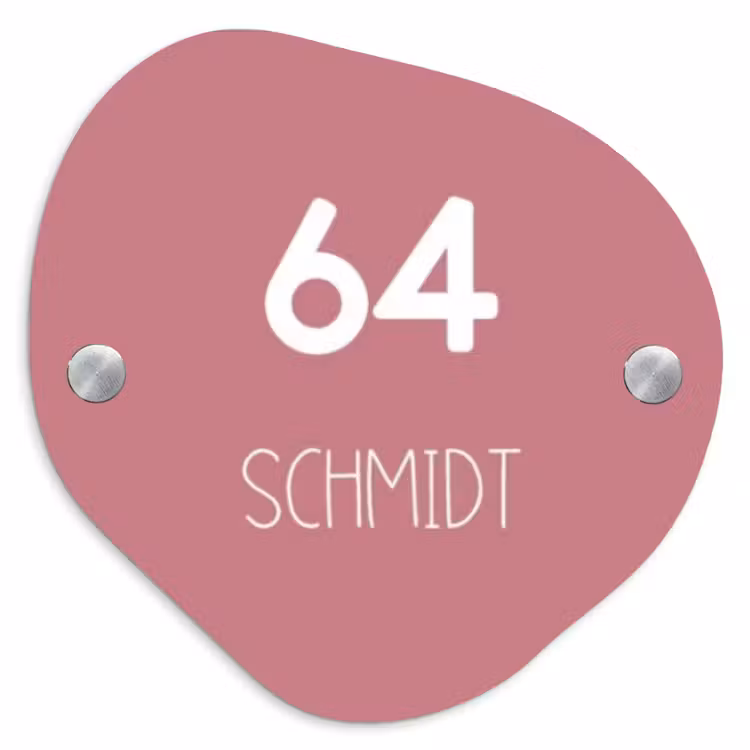 Oudroze - Modern Naambord Organisch middel -3d