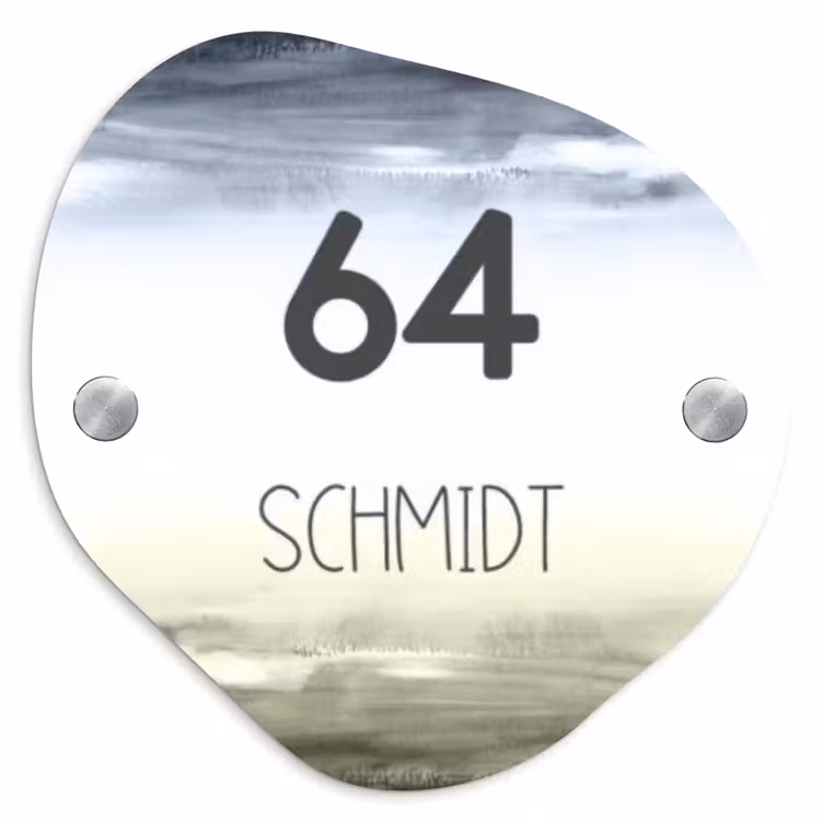 Aquarelachtergrond - Modern Naambord Organisch middel -3d