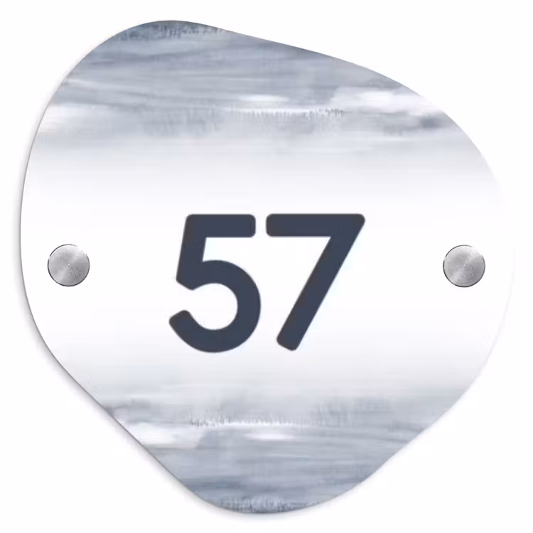 Aquarelstreken - Traditioneel Naambord Organisch middel -3d
