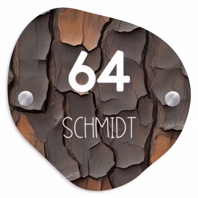 Boomschors - Modern Naambord Organisch middel -3d
