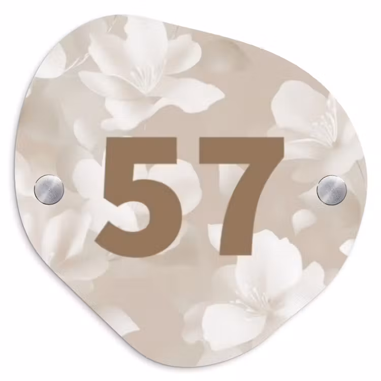 Beigefarbene Blumen - Traditionell Naambord Organisch middel -3d