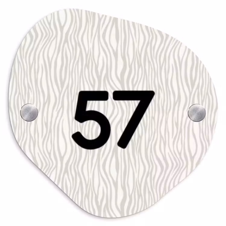 Beige golvende strepen - Traditioneel Naambord Organisch middel -3d