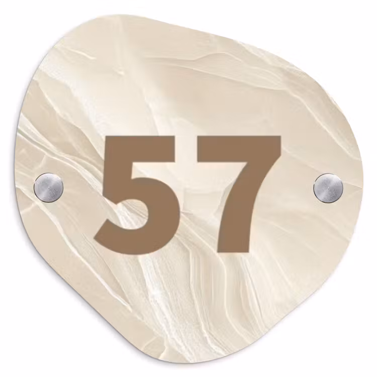 Beige - Marmer - Traditioneel Naambord Organisch middel -3d