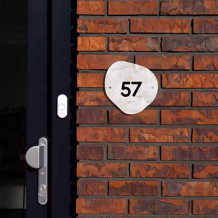 Beige marmer - Modern Naambord Organisch middel -sfeer1