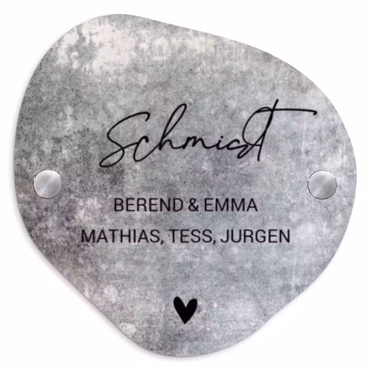 Beton - Sierlijk Naambord Organisch middel -3d