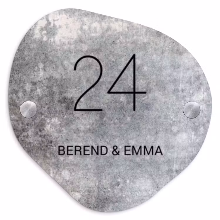Beton - Klassiek Naambord Organisch middel -3d