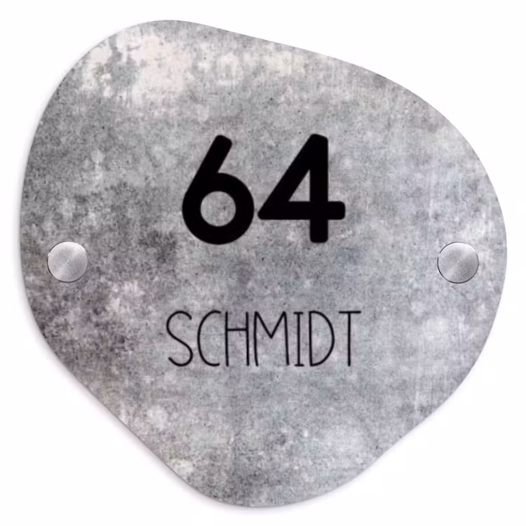 Beton - Modern Naambord Organisch middel -3d
