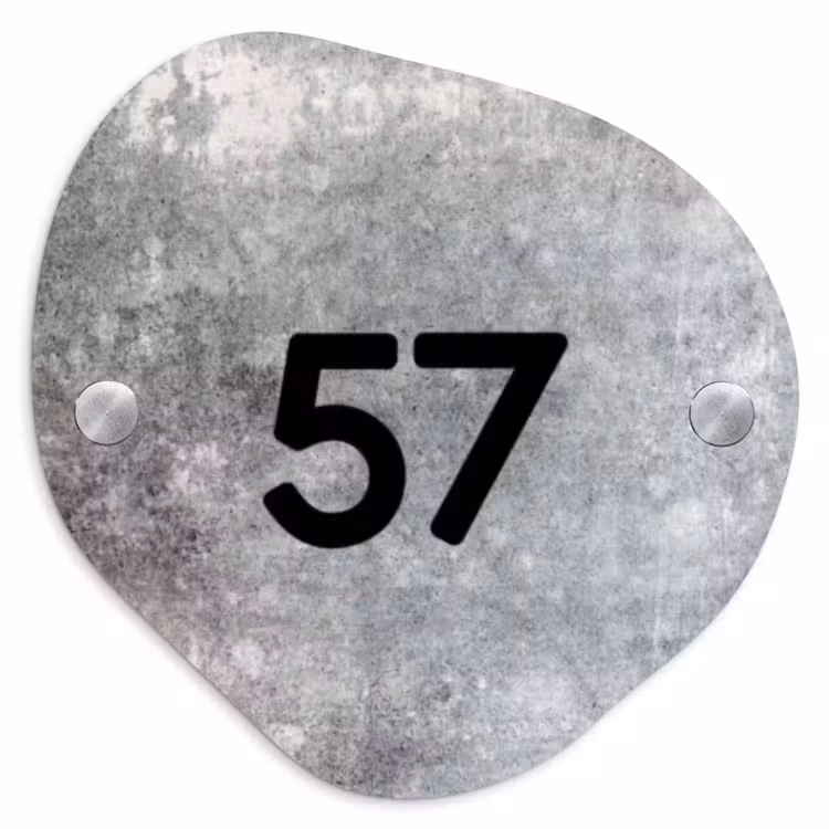 Beton - Traditioneel Naambord Organisch middel -3d