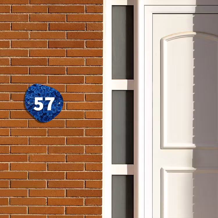 Blauwe rozen - Traditioneel Naambord Organisch middel -sfeer3