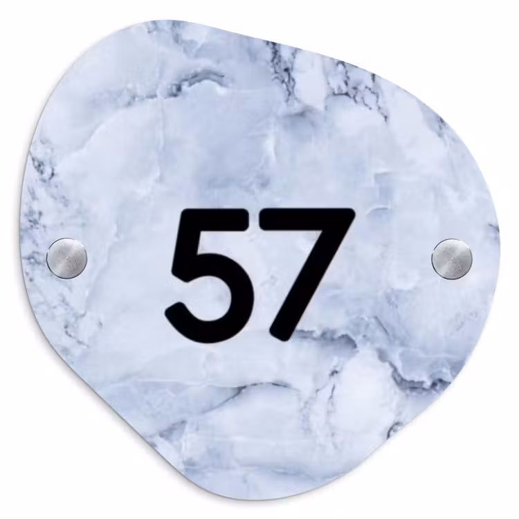 Blauw marmer - Traditioneel Naambord Organisch middel -3d