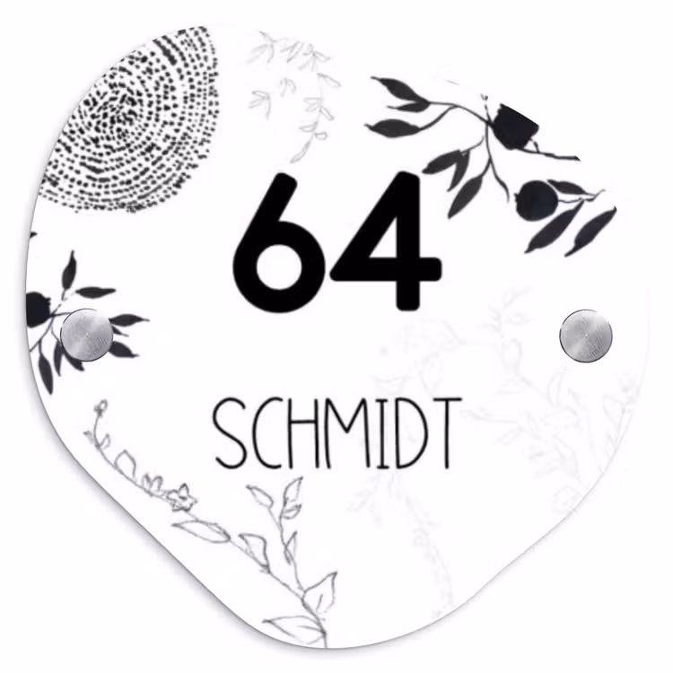 Botanisch - Modern Naambord Organisch middel -3d