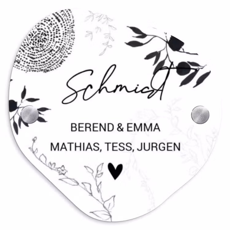 Botanisch - Sierlijk Naambord Organisch middel -3d