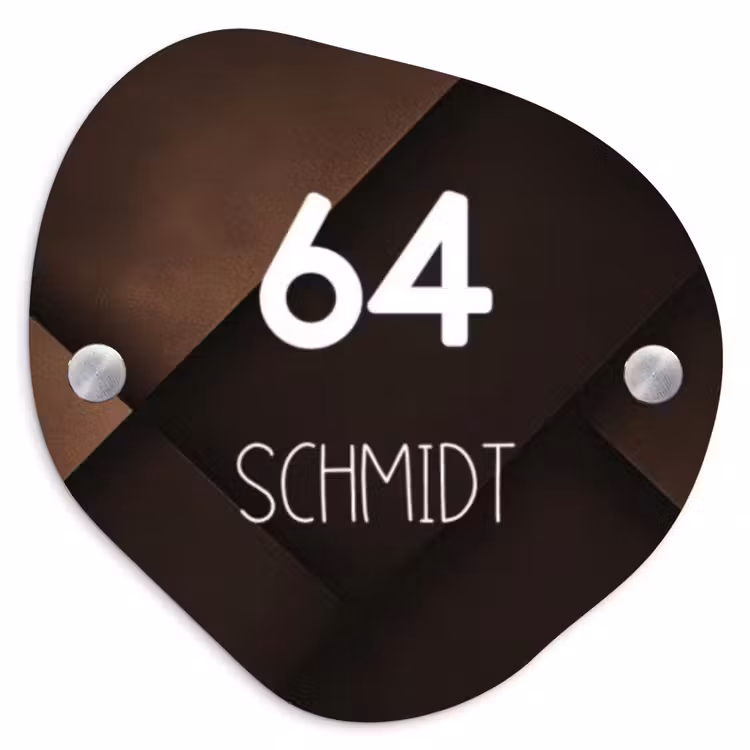 Bruine vlakken - Modern Naambord Organisch middel -3d