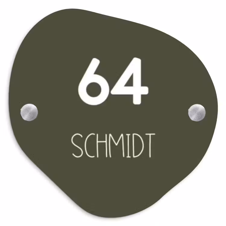 Donkergroen - Modern Naambord Organisch middel -3d