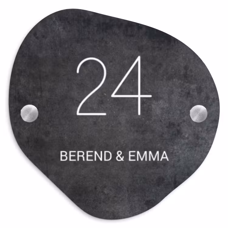Donker steen - Klassiek Naambord Organisch middel -3d