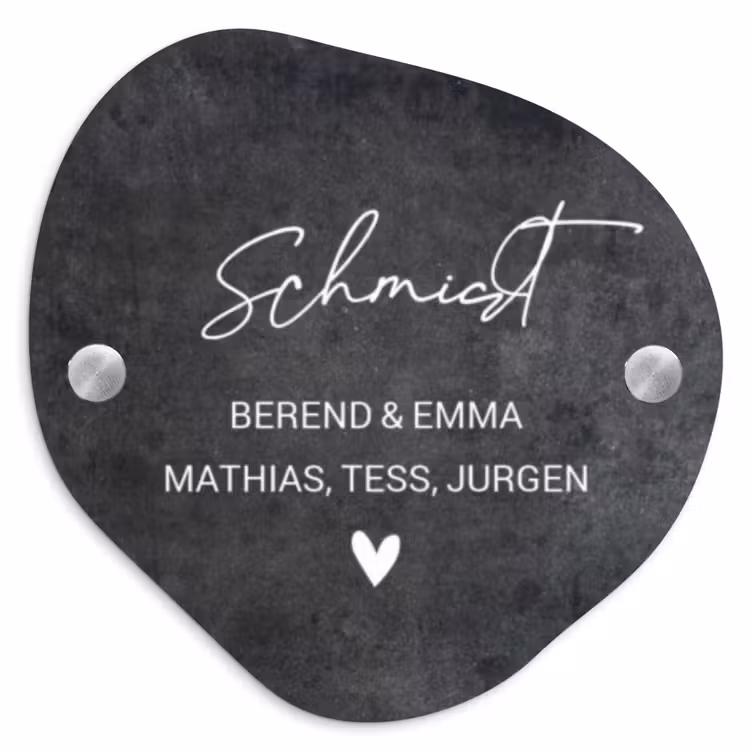 Donker steen - Sierlijk Naambord Organisch middel -3d