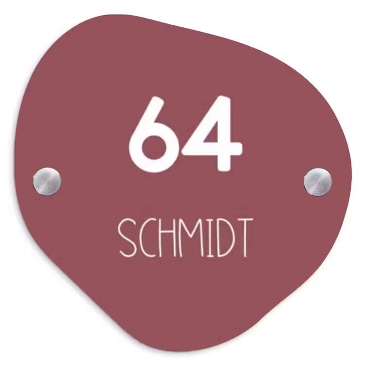 Donker oudroze - Modern Naambord Organisch middel -3d