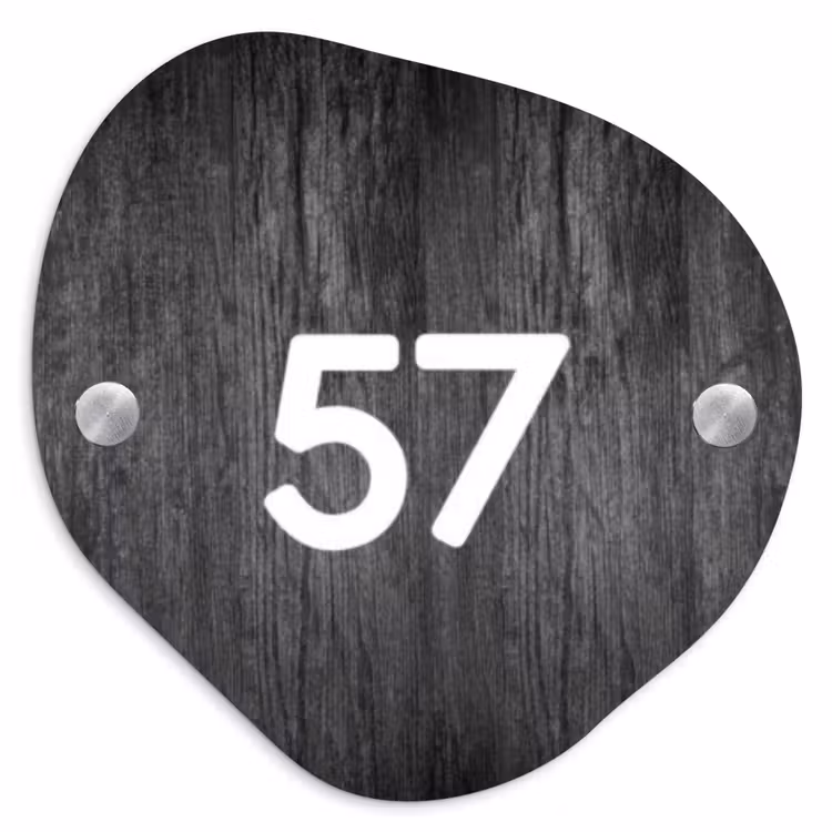 Donker hout - Traditioneel Naambord Organisch middel -3d