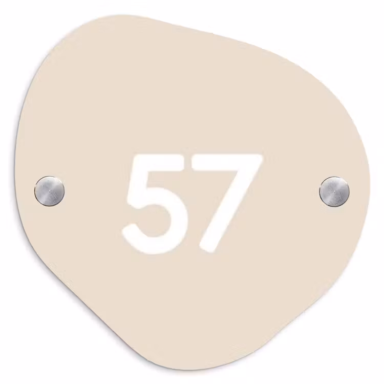 Effen - Beige - Traditioneel Naambord Organisch middel -3d