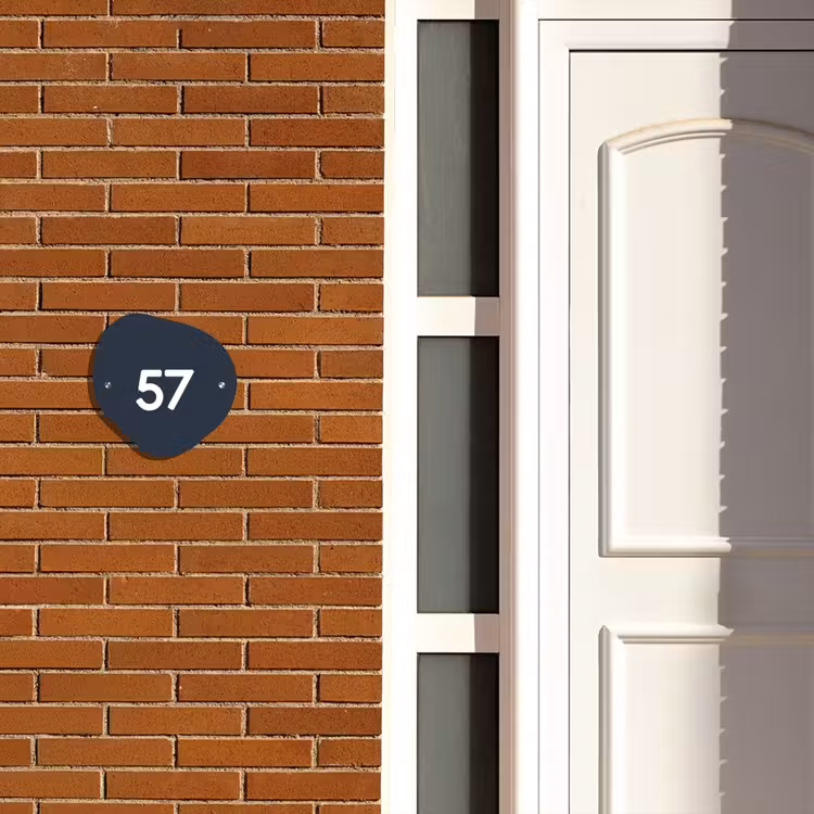 Effen blauw - Traditioneel Naambord Organisch middel -sfeer3