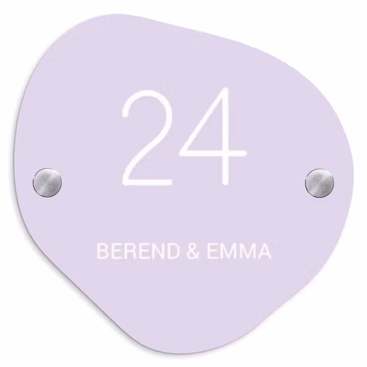 Lila - Klassiek Naambord Organisch middel -3d