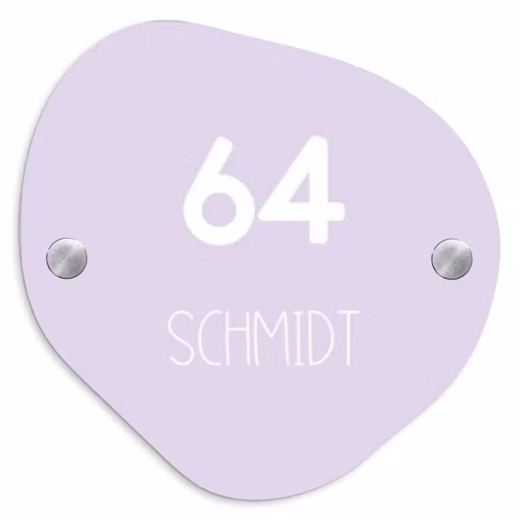 Lila - Modern Naambord Organisch middel -3d